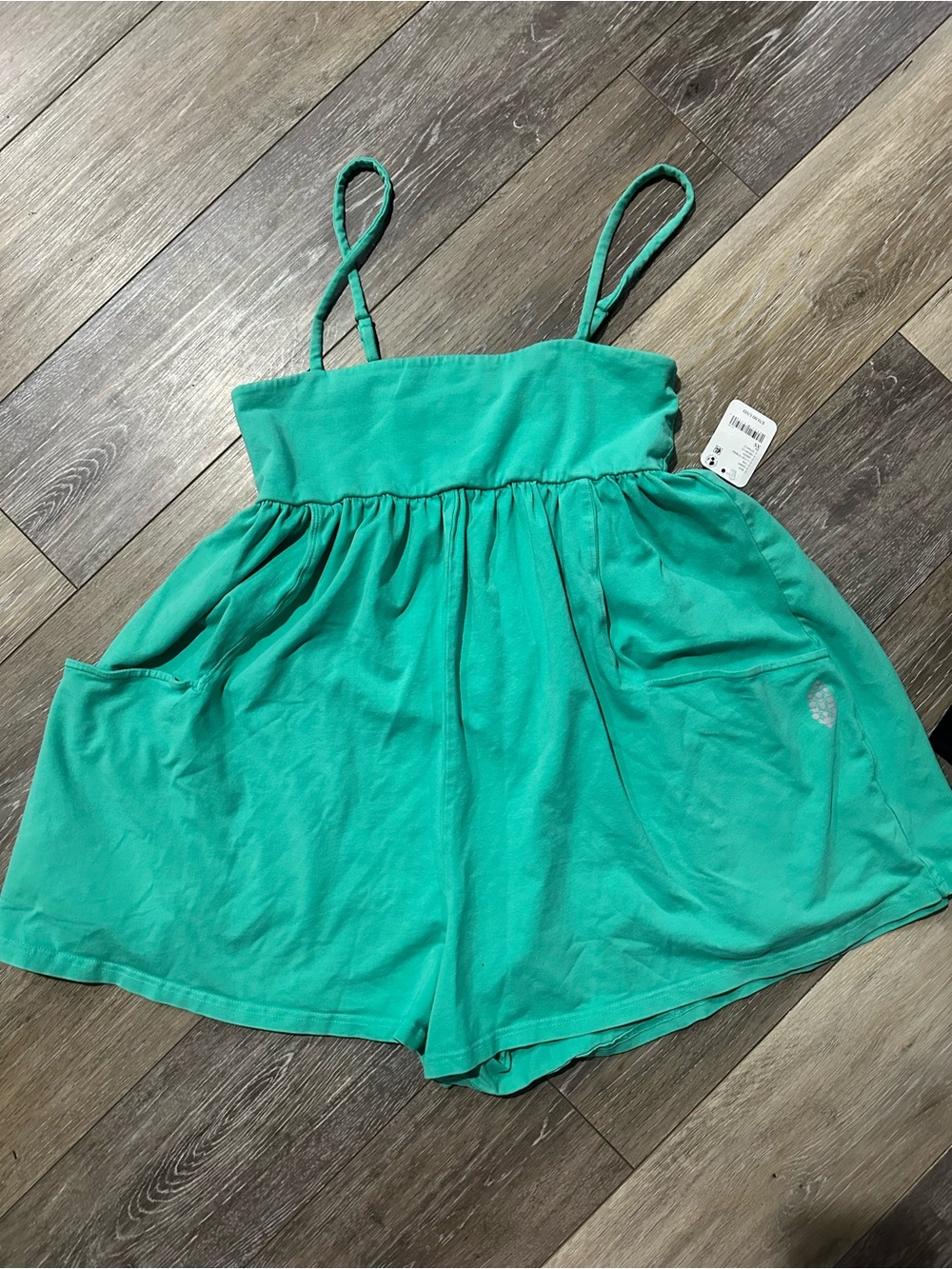 Free People Teal Green Cotton Romper